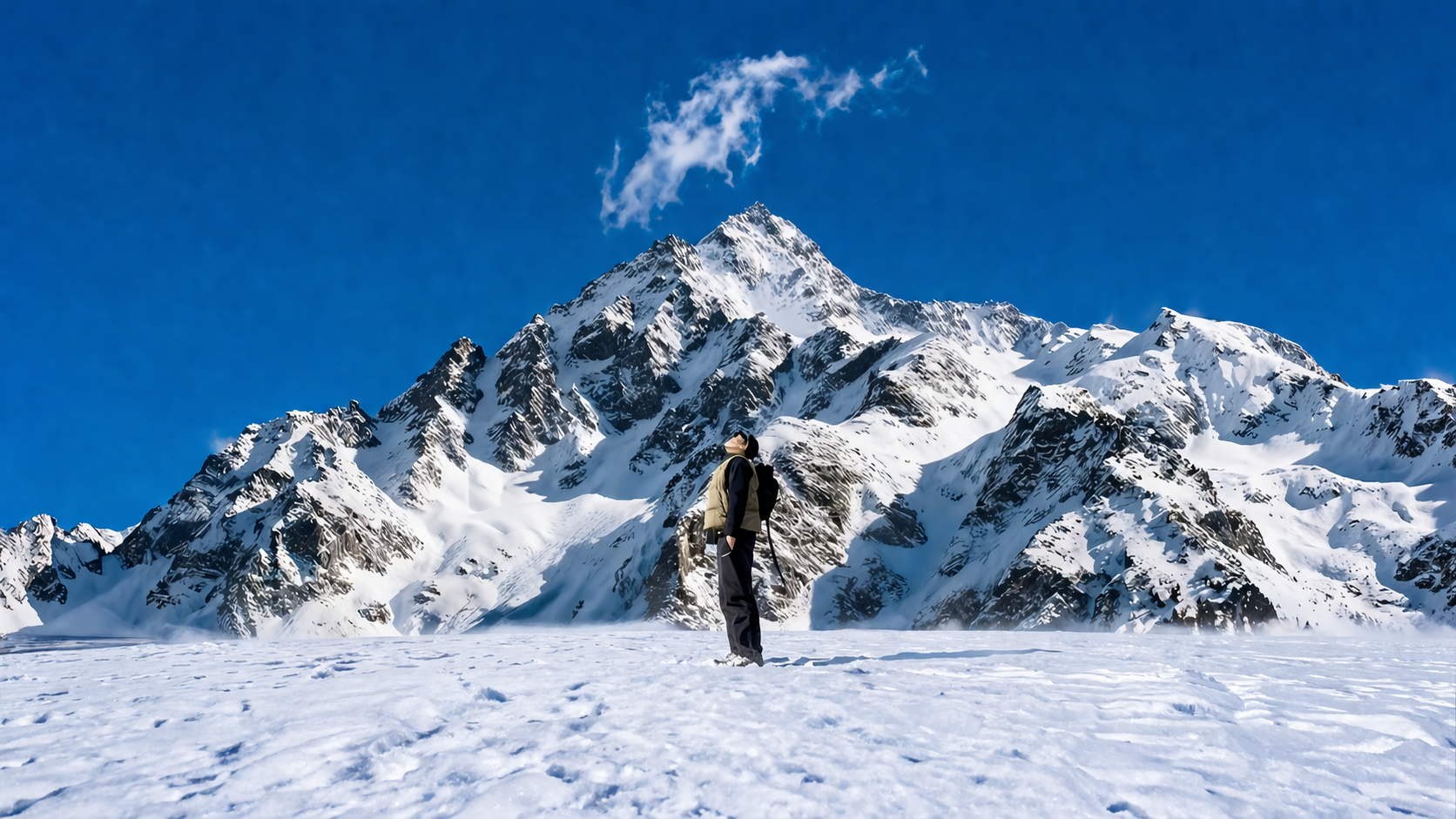 Snowy mountain landscape