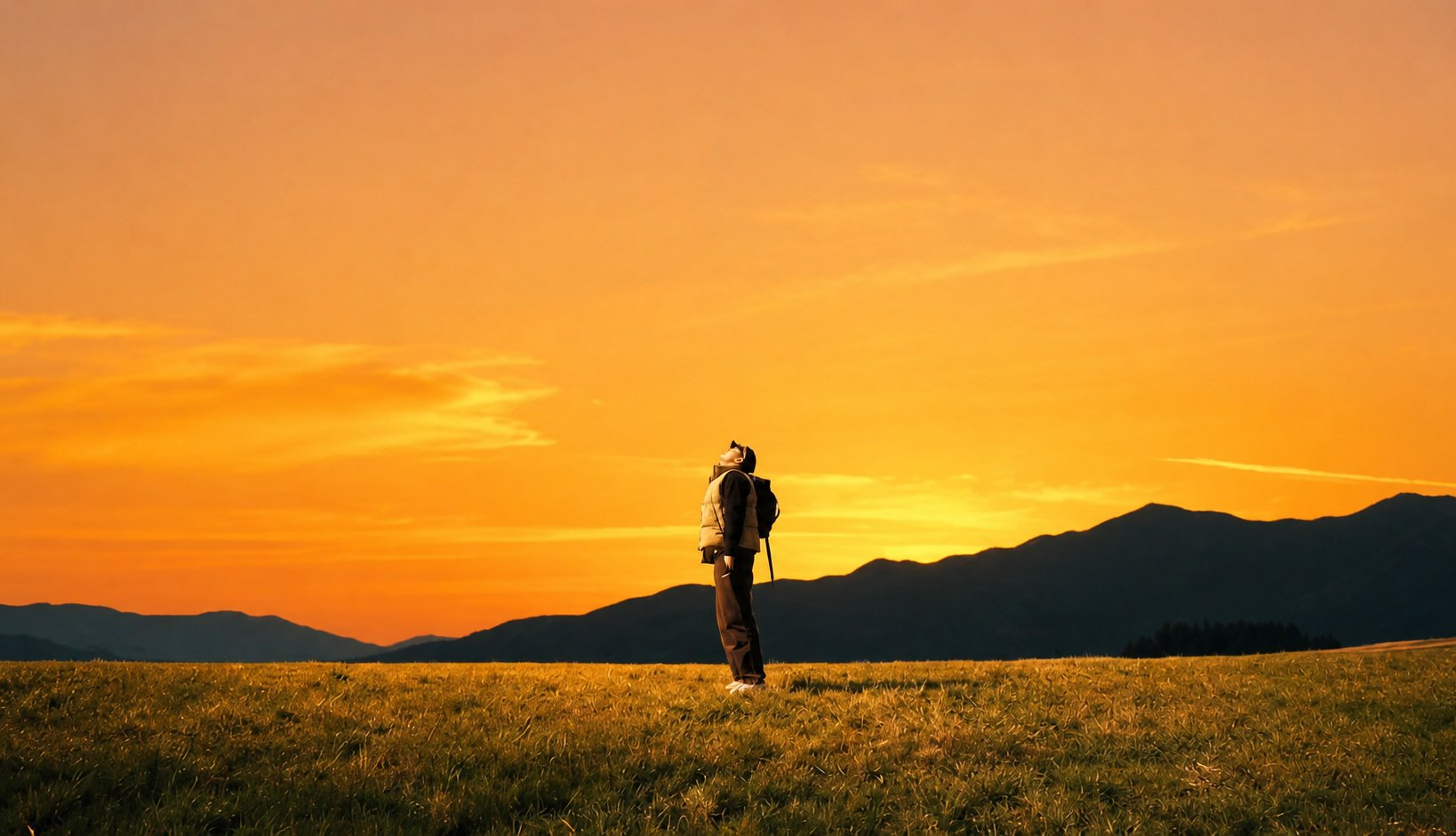 Sunset golden sky